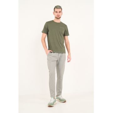 Pantaloni chino cu snur - Gri melange