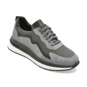Pantofi sport MARCO BUFFON gri, BF6001, din piele naturala