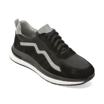 Pantofi sport MARCO BUFFON negri, BF6001, din piele naturala