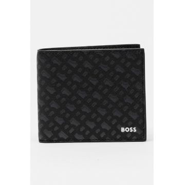 Portofel de piele cu model Zair - Negru