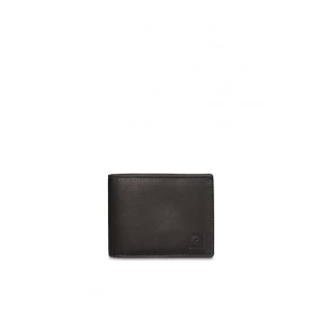 Portofel pliabil din piele Auron Lux - Negru