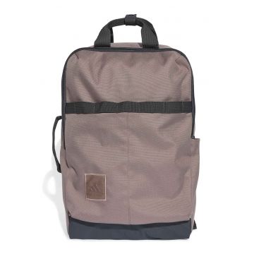 Rucsac cu fermoar si logo - Maro inchis