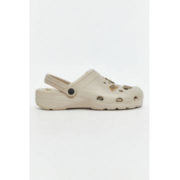 Saboti cu blana sintetica - Bej deschis