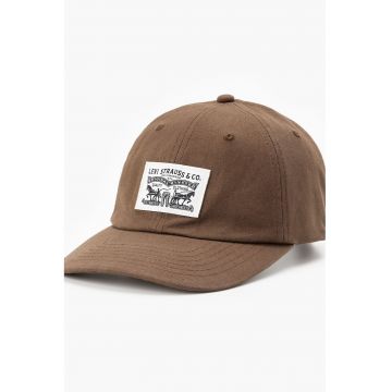 Sapca baseball din amestec de lana cu aplicatie logo - Maro inchis