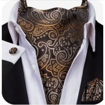 Set cravata / esarfa / lavaliera Ascot + batista + butoni, model 91