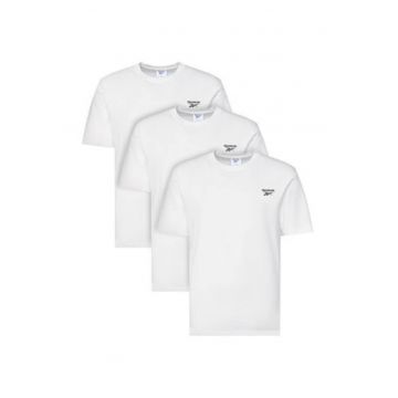 Set de 3 tricouri barbati -  Alb - 100% bumbac