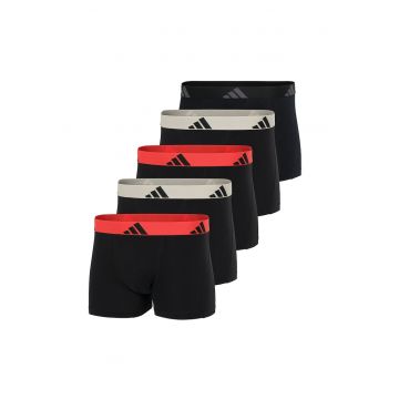 Set de boxeri cu banda logo in talie Active Flex - 5 perechi - Negru/Portocaliu/Bej