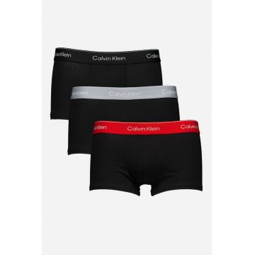 Set de boxeri cu logo - 3 Perechi - Negru/Rosu vermillion