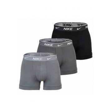 Set de boxeri cu tehnologie Dri-FIT si logo - 3 perechi - Negru/Gri