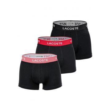 Set de boxeri din amestec de bumbac cu banda logo in talie - 3 perechi - Rosu/Negru/Roz