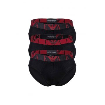 Set de chiloti cu banda logo in talie - 3 Piese - Negru