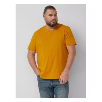 Tricou cu decolteu la baza gatului - Galben inchis