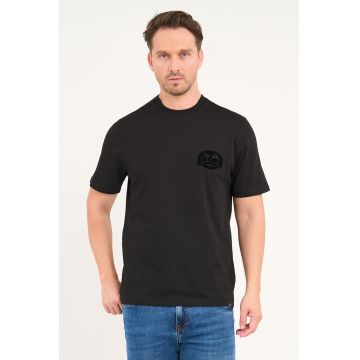 Tricou cu decolteu la baza gatului si logo - Gri antracit