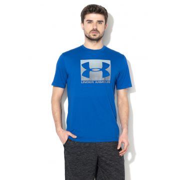 Tricou cu imprimeu logo pentru fitness Boxed - Albastru royal