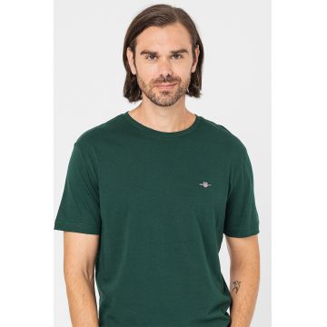 Tricou din bumbac Shield - Verde englez
