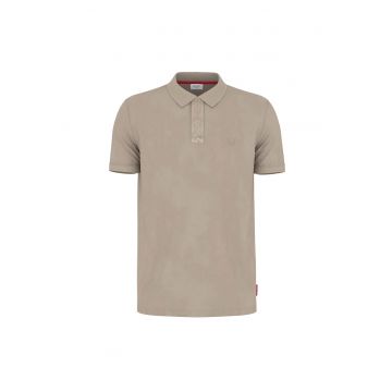 Tricou polo din amestec de bumbac organic - Bej