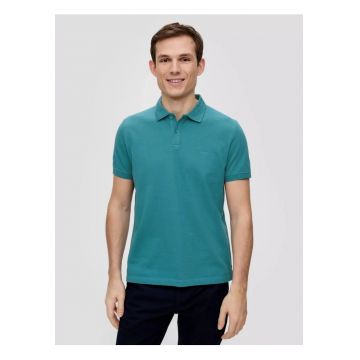 Tricou polo din bumbac pique - Turcoaz