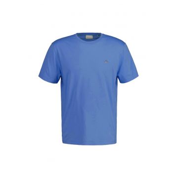 Tricou regular fit din bumbac Shield - Albastru glaciar