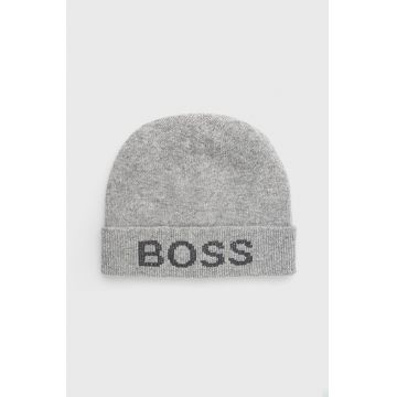 Boss Căciulă culoarea gri Boss Căciulă culoarea gri
