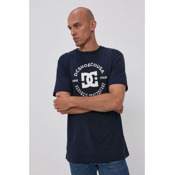 Dc Tricou din bumbac culoarea albastru marin, cu imprimeu