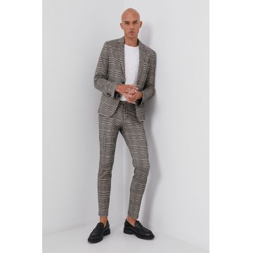 Drykorn Pantaloni Sight bărbați, culoarea maro, cu fason chinos