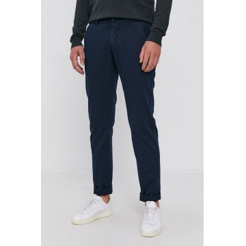 Marc O'Polo pantaloni barbati, culoarea albastru marin, cu fason chinos