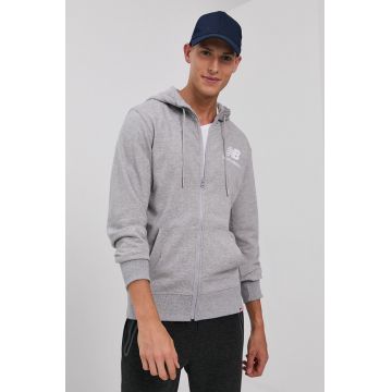 New Balance Bluză MJ03558AG bărbați, culoarea gri, cu imprimeu