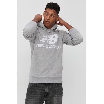 New Balance Bluză MT03558AG bărbați, culoarea gri, melanj MT03558AG-053