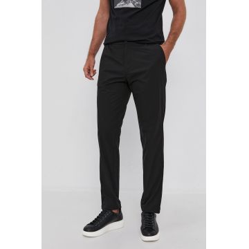 Sisley Pantaloni bărbați, culoarea negru, model drept