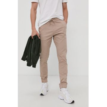 !SOLID Pantaloni bărbați, culoarea galben, jogger