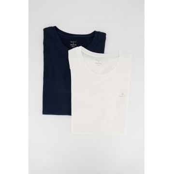 Tricou de casa din bumbac cu detaliu logo pe piept - 2 piese