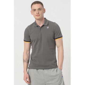 Tricou polo slim fit cu margini contrastante Vincent