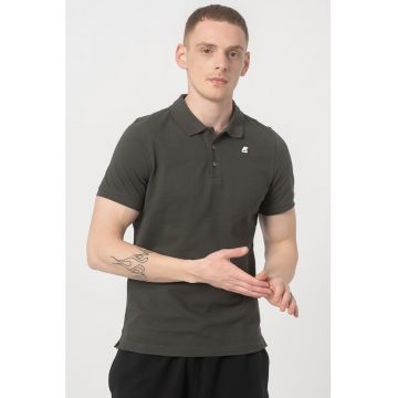 Tricou polo slim fit din material pique Alain