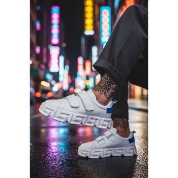 Adidasi barbati VSC Greca albi cu albastru  cu arici 092