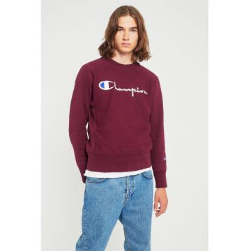 Bluza Barbati -  Bumbac - Logo Printat 2187 - Visiniu