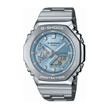 Ceas barbati -  G-SHOCK GM-2110D-2AER - quartz - otel inoxidabil si plastic ranforsat cu rasina - argintiu/albastru - 20 ATM