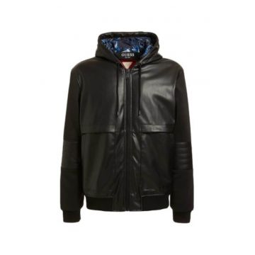 Jacheta barbati  Piele sintetica - Negru - Negru