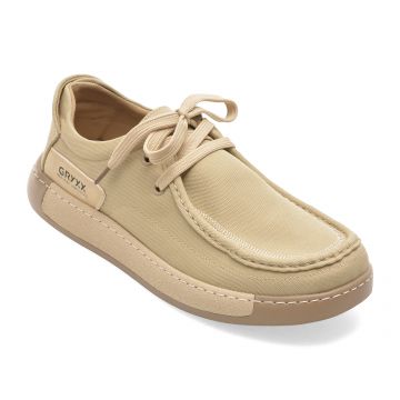 Mocasini GRYXX bej, 93662, din material textil
