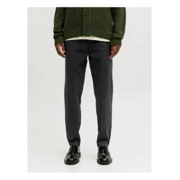 Pantaloni chino barbati - Kenso - casual - cu talie medie si croiala Conica - Negru - Negru