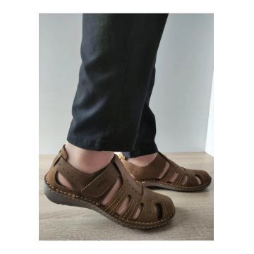 Pantofi Casual Perforati Barbati  9544 04-2 Maro Tabacco Nubuck - Maro - Maro