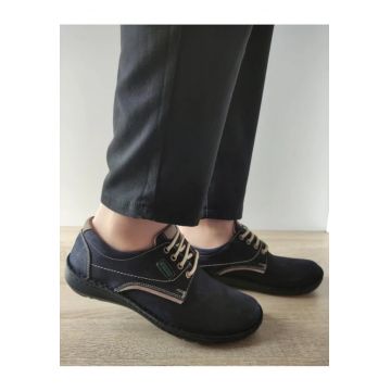 Pantofi Casual Perforati Barbati  9553 42-2 Dark Navy - Albastru - Albastru