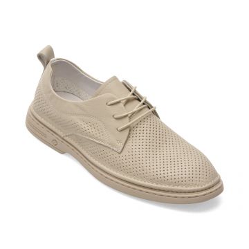 Pantofi OTTER bej, CJ60003, din piele naturala