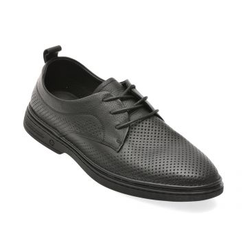 Pantofi OTTER negri, CJ60003, din piele naturala