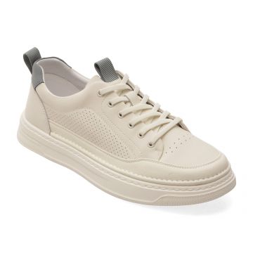 Pantofi sport CARIBU albi, V260006, din piele naturala