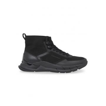 Pantofi sport  pentru Barbati - high top lace up knit - Negru