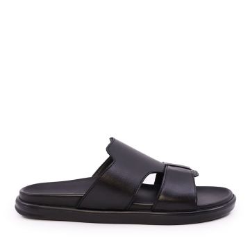 Saboți bărbați Thezeus negri din piele 2109BST19941N