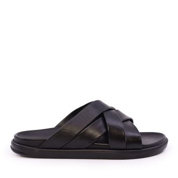 Saboți bărbați Thezeus negri din piele 2109BST19B45N