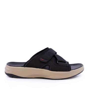 Saboți bărbați Thezeus negri din  textil și piele 2349BST24033N