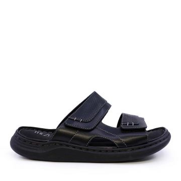 Saboți cu barete reglabile bărbați Thezeus negri din piele 2349BST24039N