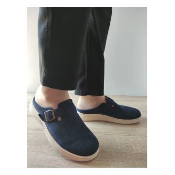 Saboti Casual Barbati  Y249 Albastri Velur - Albastru - Albastru